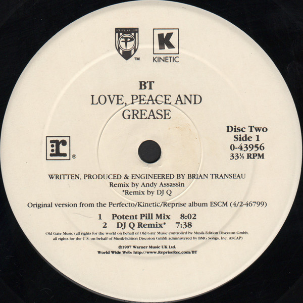 BT – Love, Peace And Grease